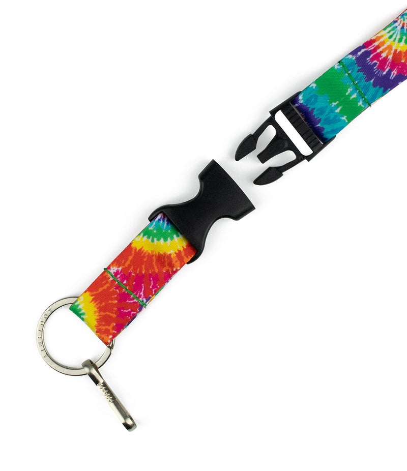 Limeloot Tie Dye Lanyard for Keys, ID Badge, and Accessories - Colorful Breakaway Lanyard with Quick Release Buckle and Flat Ring. - Image 3
