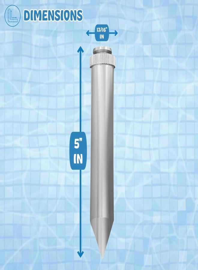 Poolzilla (5 Pack 5" Stainless Steel Paver Spike Anchor for Safety Pool Cover, Heavy Duty Design for Easy Paver Installation - Image 2