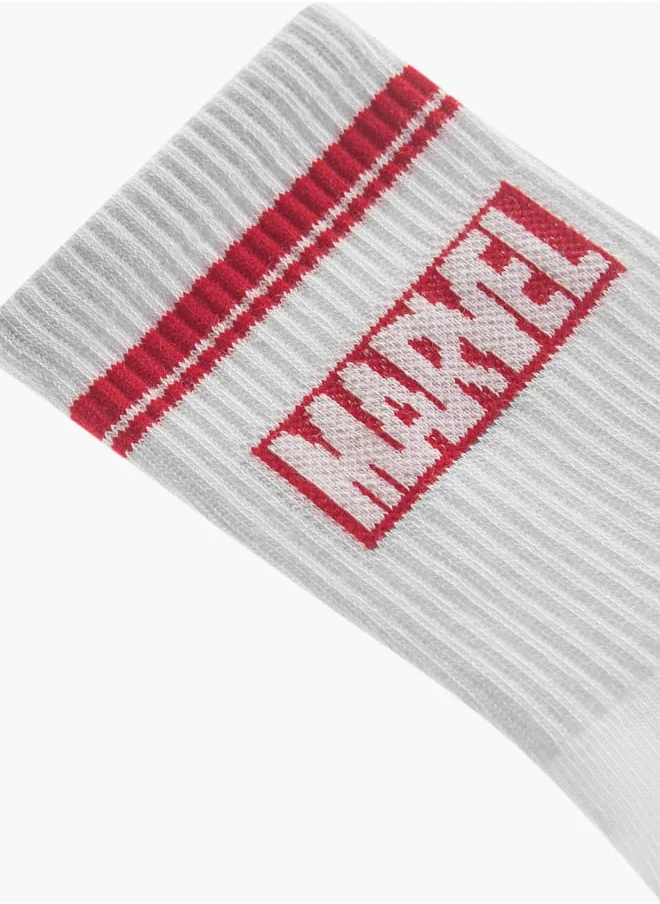 MARVEL Men's Print Crew Length Sports Socks - Set of 3