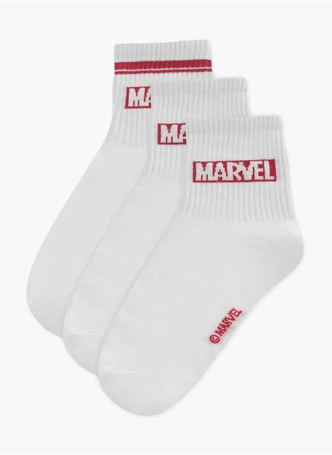 MARVEL Men's Print Crew Length Sports Socks - Set of 3