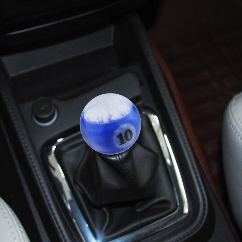 Arenbel No.10 Billiard Car Shifter Lever Knob Round Gear Shift Stick Racing Handles Fit Most Manual Auto Vehicles, Blue - Image 2