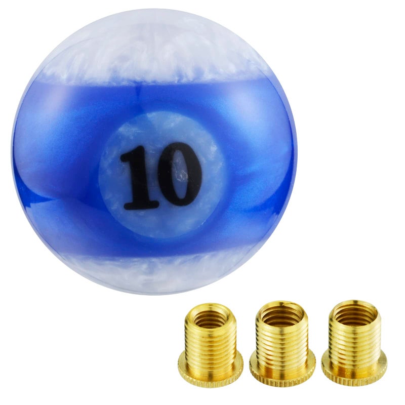 Arenbel No.10 Billiard Car Shifter Lever Knob Round Gear Shift Stick Racing Handles Fit Most Manual Auto Vehicles, Blue - Image 5