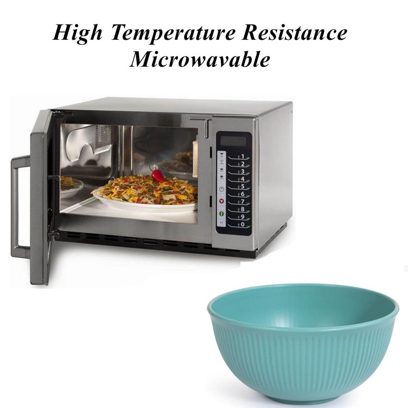 CAMBUY Wheat Straw Bowls Set Unbreakable Cereal Bowls Dinner Bowl Sets Dishwasher & Microwave Safe (9 Pcs 24 Oz) - Image 5