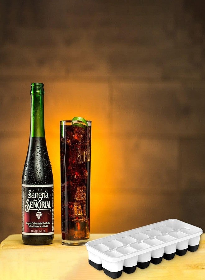 vigor path Set of 4 Stackable Silicone Ice Cube Trays with Removable Lids - Flexible, Spill-Resistant, Dishwasher Safe (Black) - Image 2