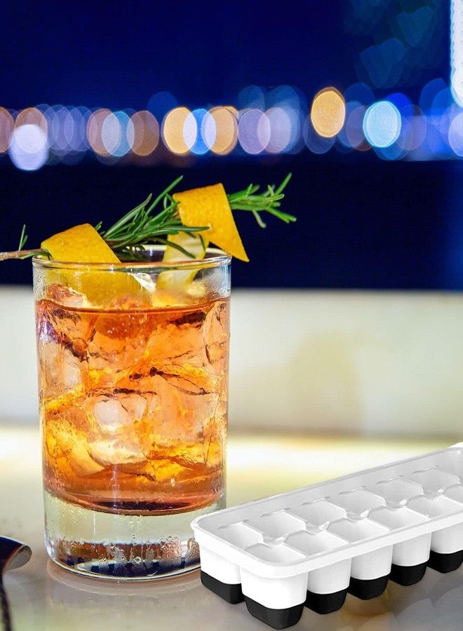 vigor path Set of 4 Stackable Silicone Ice Cube Trays with Removable Lids - Flexible, Spill-Resistant, Dishwasher Safe (Black) - Image 3