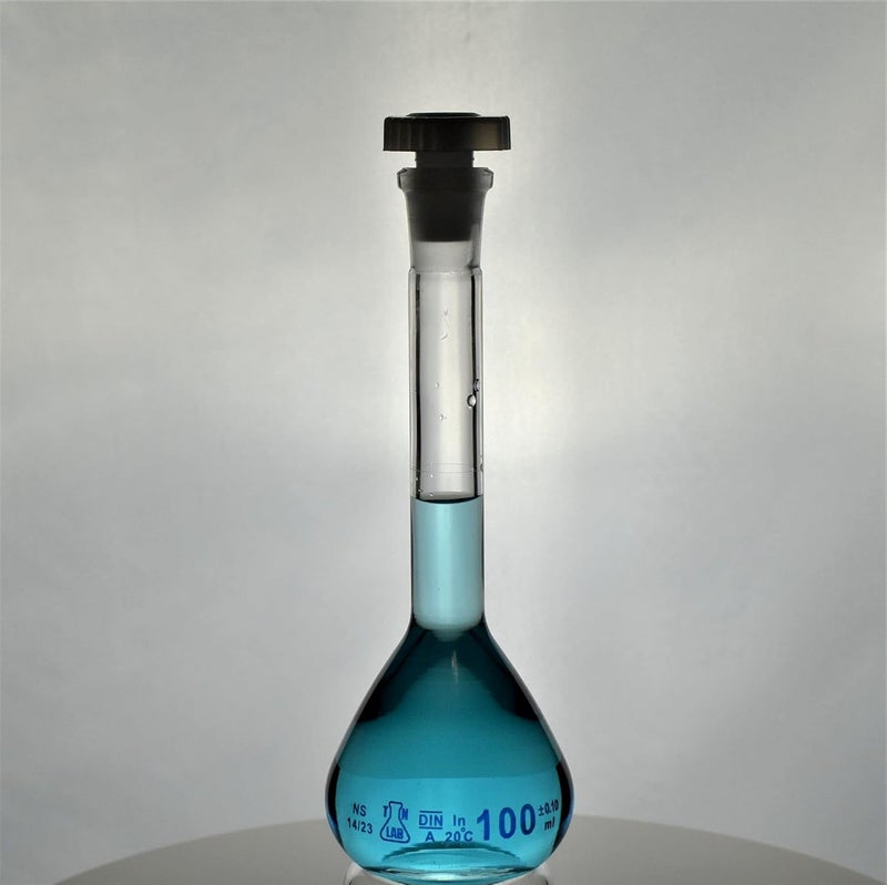 TN LAB Supply TN LAB Volumetric Flask 100ml Borosilicate Glass 14/23 Class A Accuracy 12-Pack - Image 3