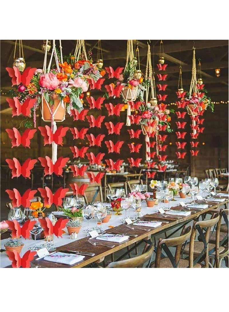 SYOSI Party Butterfly Paper Garland,7 Colors 2 Meters 3D Butterfly Banner Hanging Decoration for Wedding, Baby Shower, Birthday - Image 3