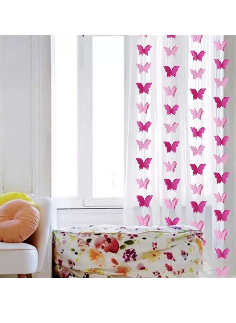 SYOSI Party Butterfly Paper Garland,7 Colors 2 Meters 3D Butterfly Banner Hanging Decoration for Wedding, Baby Shower, Birthday - Image 5