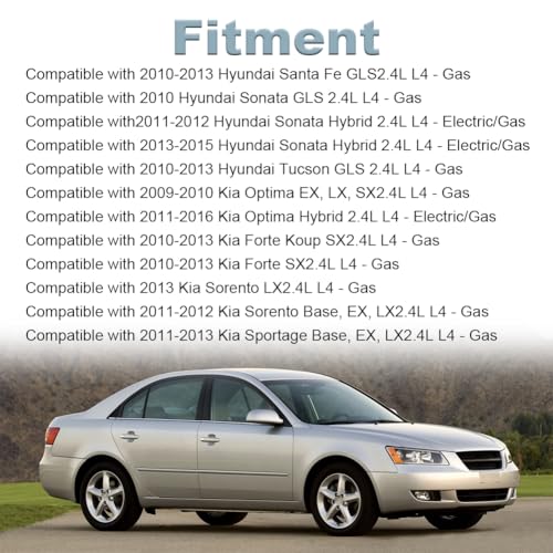 JDMON Fuel Injectors Compatible with Hyundai Sonata Tucson Santa Kia Forte Optima Sorento Sportage 24L 353102G300 4Pcs - Image 3