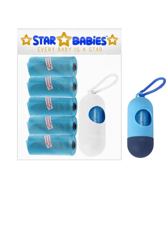 STAR BABiES Star Babies Pack Of 5 Scented Bag Blue With White Dispenser  - Image 1