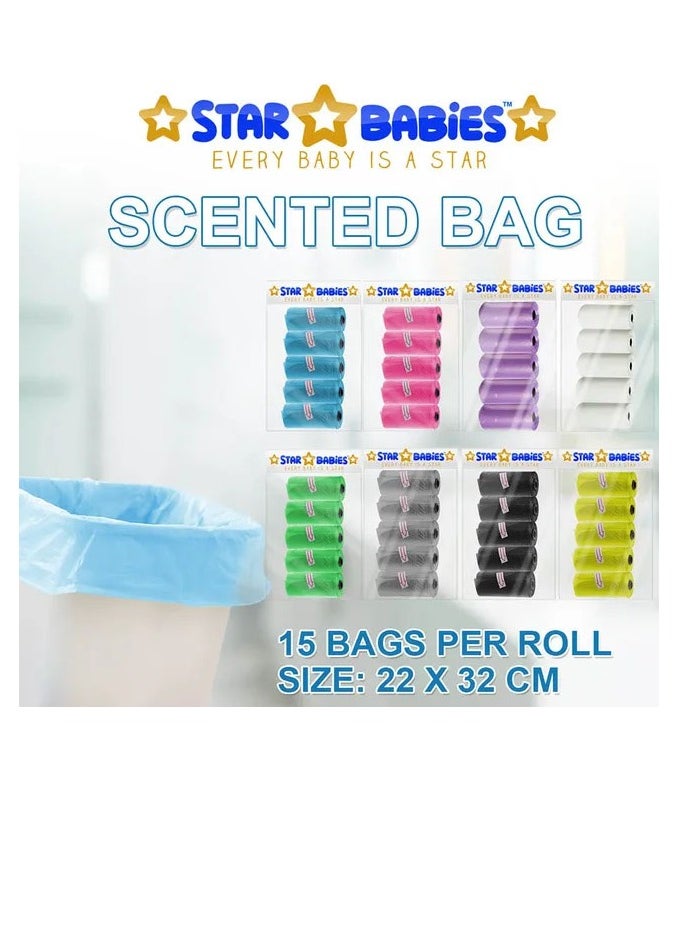 STAR BABiES Star Babies Pack Of 5 Scented Bag Blue With White Dispenser  - Image 4