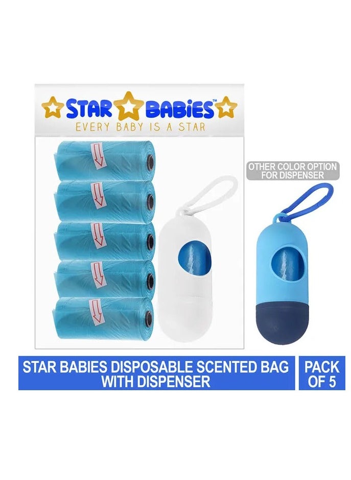 STAR BABiES Star Babies Pack Of 5 Scented Bag Blue With White Dispenser  - Image 2