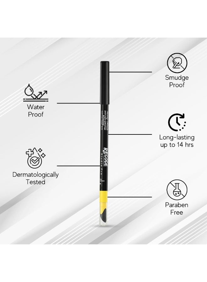Recode Turning Heads Crayon Gel Matte Eyeliner Kajal Pencil Smudger Long Lasting Waterproof Smudge Proof Black 1.2gm - Image 2