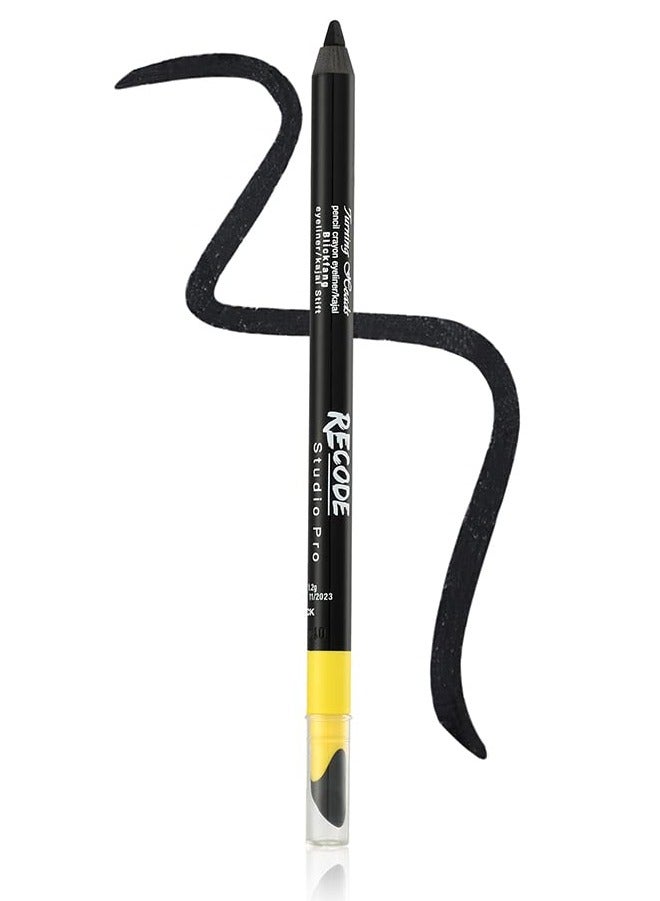 Recode Turning Heads Crayon Gel Matte Eyeliner Kajal Pencil Smudger Long Lasting Waterproof Smudge Proof Black 1.2gm - Image 1