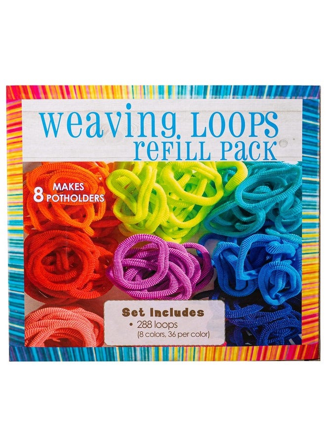 Hapinest Loom Bands Kit Potholder Weaving Loom Refill Loops, Loom Knitting Kit for Kids, Makes 8 Pot Holders 288 Loom Loops in 8 Colors, Potholder Loom Kit for Kids, Weaving Loom Kit Knitting Loom Kit