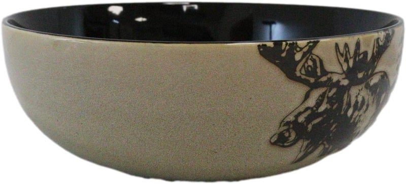 Ebros Gift Rustic Emperor Giant Stag Elk Moose Deer Abstract Art Brown Dinnerware Or Drinkware Ceramic Earthenware Kitchen And Dining Large 10 Vegetable Presentation Serving Bowl 98Oz - Image 5