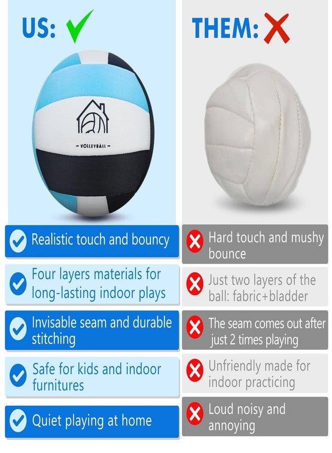 AceVernine Soft Indoor Volleyballs for Practicing Inside House and Yard, Safe and Silent Volleyball for Girls Boys Kids Youth Beginners Training Birthday Christmas Easter Gifts (Blue, Size 5) - Image 5