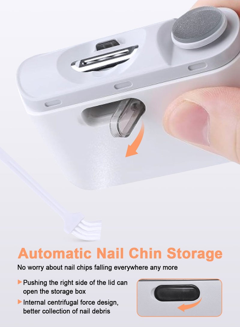 URbazaar Electric Nail Clippers, 2-in-1 Electric Polishing Automatic Nail Clippers Pro with Light Trimmer Nail Cutter Manicure for Baby Elderly Care Tools, elecctric nail trimmer - Image 5