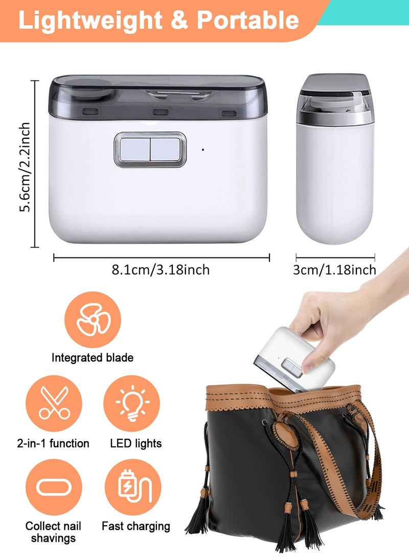 URbazaar Electric Nail Clippers, 2-in-1 Electric Polishing Automatic Nail Clippers Pro with Light Trimmer Nail Cutter Manicure for Baby Elderly Care Tools, elecctric nail trimmer - Image 2