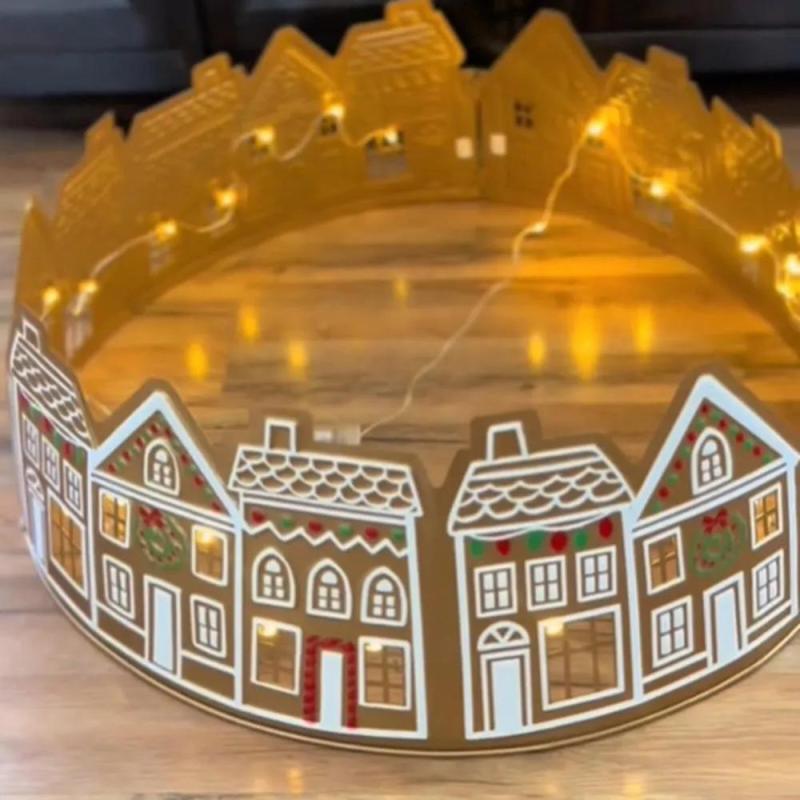 Christmas Tree Skirt 71 Cm Gold - High-Durability Premium Material Tree Topper Set for Home Holiday Festive Decor - Image 1