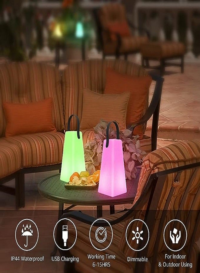 Outdoor Table Led Light Cordless Dimmable Warm White Light And 16 Color Remote Control For Outdoor Bedroom BBQ Camping Garden Decoration - Image 2