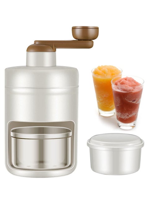 Portable Manual Ice Crusher Slush Machine with Thickened Stainless Steel Blades and Ice Cube Tray