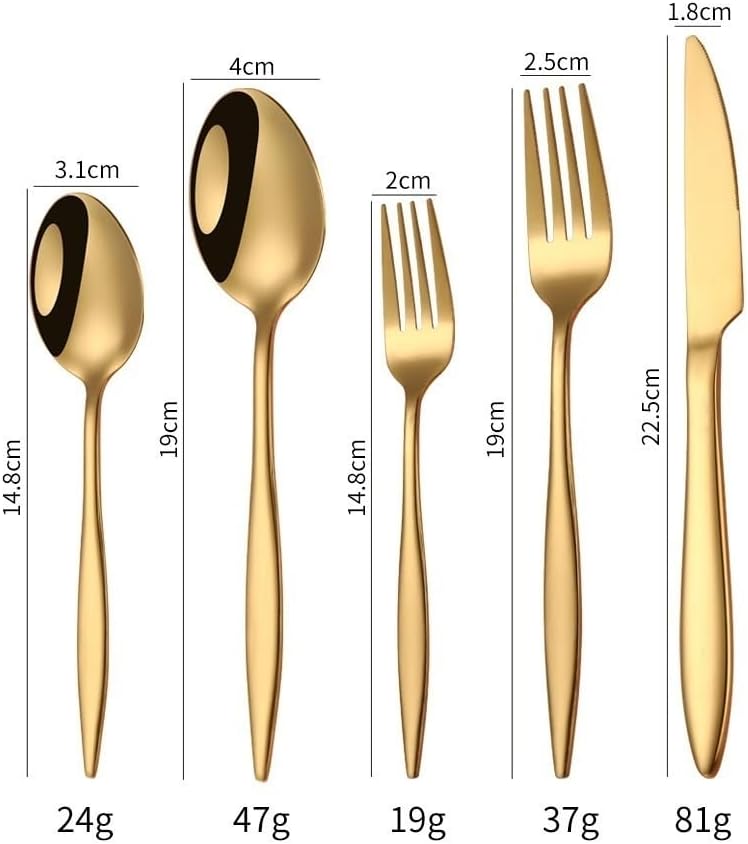 Silverware Flatware Set, 5/20/30/40/50/60 Pieces Stainless Steel Knives, Forks, Spoons, Thickened Steak Knives and Forks, Hotel Tableware Set, Dessert Spoons an,Silver-8Set-40Pcs - Image 3