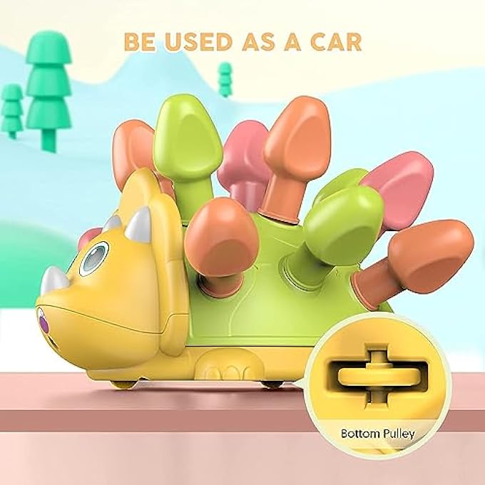 BABY SORTING TOYS FOR GIFT FOR 6 9 12 18 MONTHS 1 2 3 YEAR OLD BOYS GIRLS, HEDGEHOG FINE DINOSAUR TOYS FOR BABY COUNTING TOYS KIDS ONE TWO YEAR OLD - Image 4