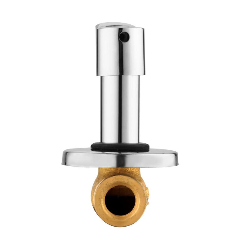 SPAZIO Brass 15 MM 12 Inch Concealed Stop CockConcealed Stop Valve Topaz Series for Bathroom with Brass Quarter Turn Fitting Concealed Flange SilverChrome Finish Pack of 2 - Image 4