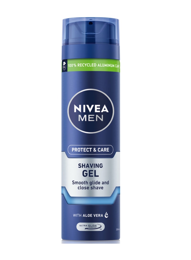 Nivea جيل حلاقة نيفيا للرجال حماية ورعاية مع الألوفيرا 200 مل