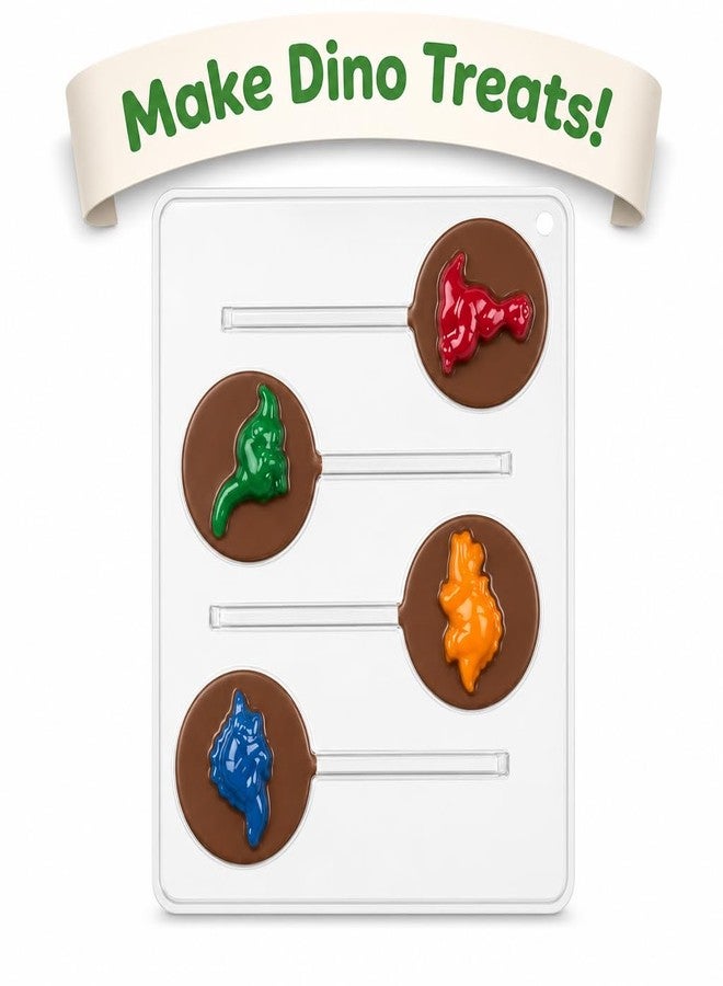 Lollipops Dinosaur Lollipop Chocolate Candy Mold 295, 4 Cavities, 2.5" Diameter, Plastic - Image 5