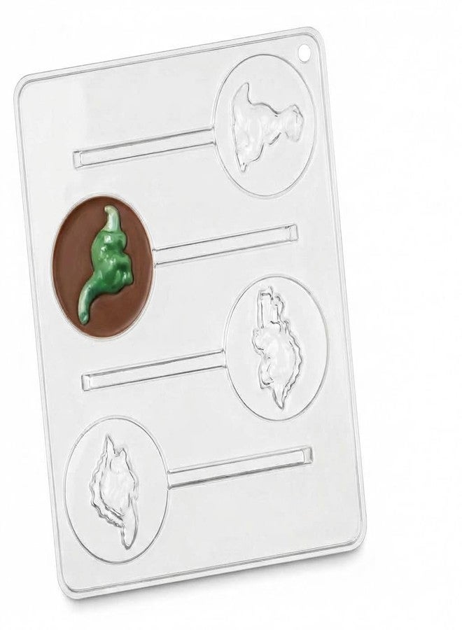 Lollipops Dinosaur Lollipop Chocolate Candy Mold 295, 4 Cavities, 2.5" Diameter, Plastic - Image 4