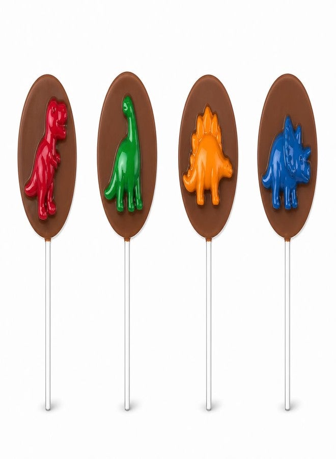 Lollipops Dinosaur Lollipop Chocolate Candy Mold 295, 4 Cavities, 2.5" Diameter, Plastic - Image 2