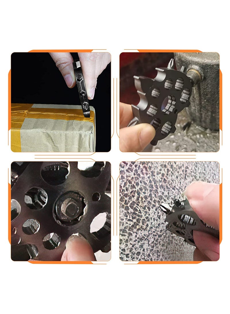 20 In 1 Multifunctional Snowflake Wrench Cardioid Tool Stainless Steel Octagonal Wrench Hexagonal Portable Small Tool Delicate Love Model Multitool - Image 3