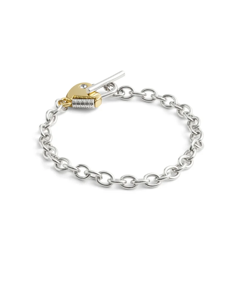 COACH Signature Heart Padlock Charm Bracelet