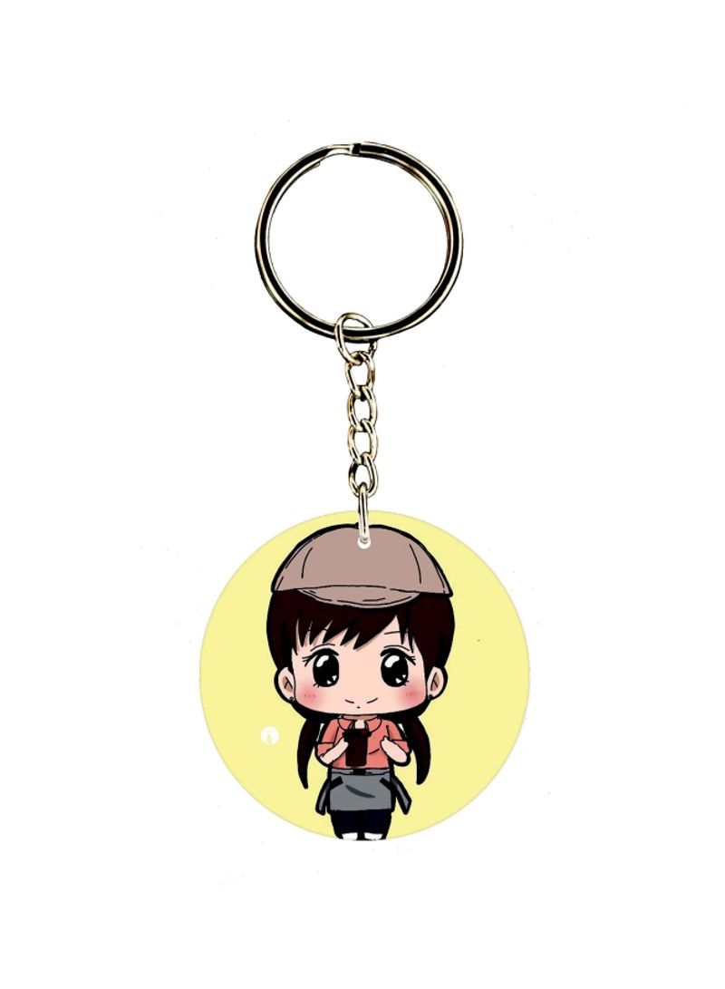 RKN Cartoon Girl Printed Dual Sided Keychain