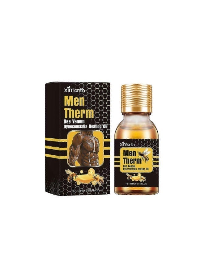 Ximonth Men Therm Bee Venom Heating Oil for Men Chest Care, Warming Massage Formula, Fast Absorbing Herbal Oil, 15ml for Daily Firming and Body Toning Use - Image 2
