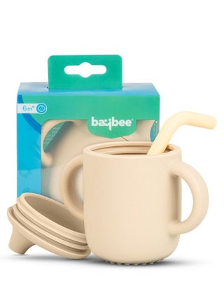 BAYBEE Baby BPA-Free Silicone Sipper Cup Drinking Training Anti Spill Sippy Cup with Silicone Straw & Lid for BabyToddler Spill Proof  Non-Slip Twin Handles Spout Cup for Infants Kids 6+ Months Ivory - pzsku/Z896440672F73F3B49922Z/45/_/1685510467/f2fc0db5-ce65-43ae-a9a1-d68e08023d3d