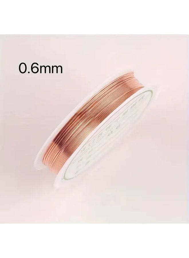 سلك حرفي مصنوع من النحاس الصلب الممتاز بسمك 0.6 مم لمجوهرات النحت وأعمال DIY - Image 1