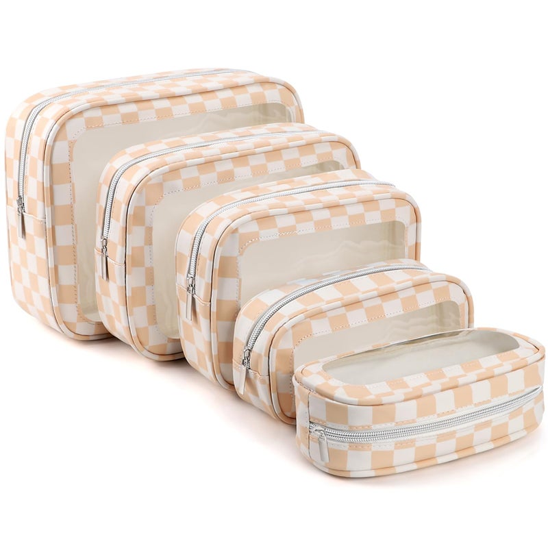 YOPCDJ 5PCS Diaper Bag Organizer Pouch Set, TSA Approved Toiletry Bagï¼ŒClear Waterproof TPU Makeup Bag Set Travel Organizer Bags for Women and Kids - Image 1