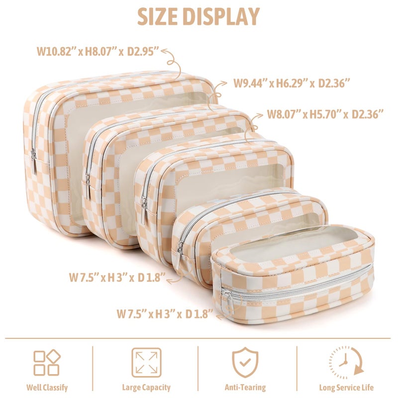 YOPCDJ 5PCS Diaper Bag Organizer Pouch Set, TSA Approved Toiletry Bagï¼ŒClear Waterproof TPU Makeup Bag Set Travel Organizer Bags for Women and Kids - Image 3