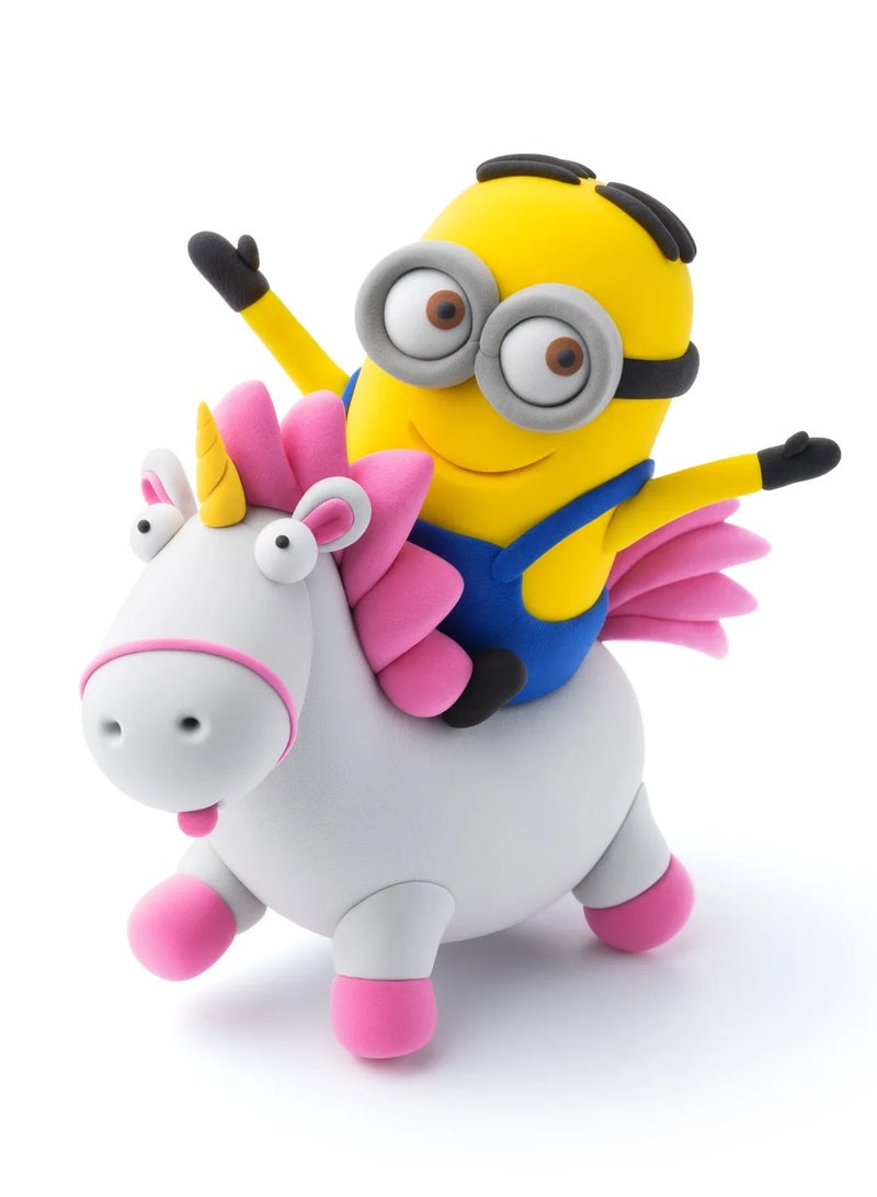 HEY CLAY Minions Dave & Fluffy Colourful modelling air-dry clay, 5 cans with fun interactive app for kids 3 years + - Image 2