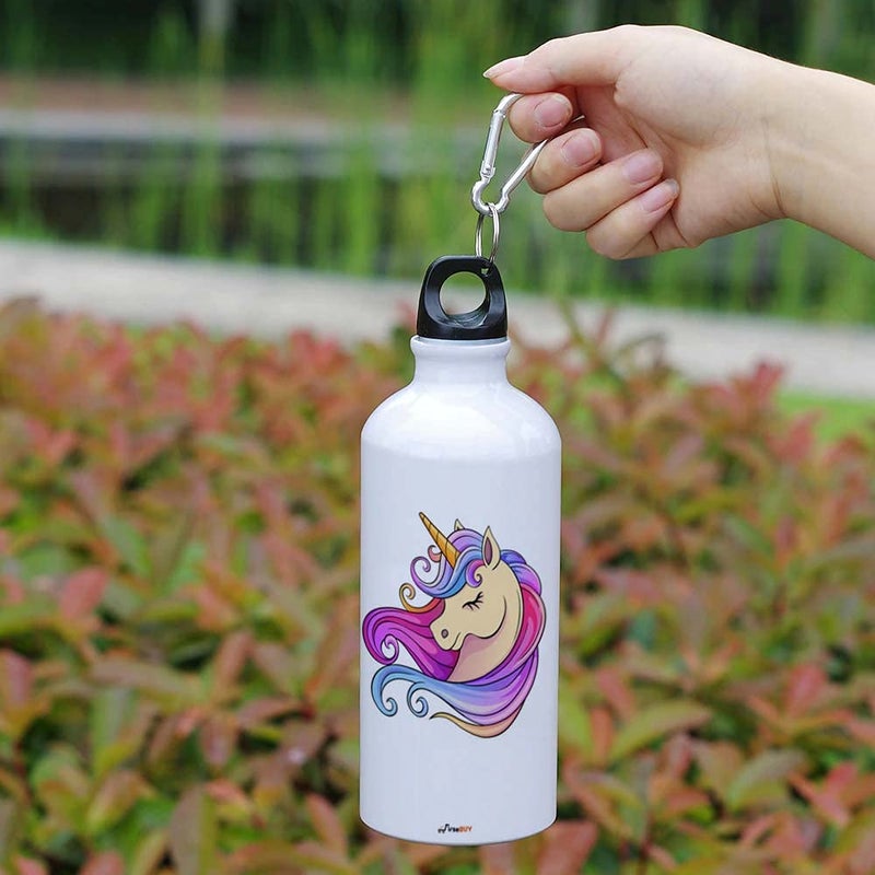 FirseBUY Beautiful Unicorn Water Bottle 600 ml Aluminum Sport Water Bottle Gift for Girls - Image 2