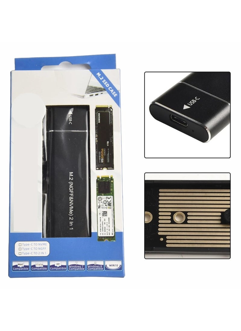 أس أس دي علبة تخزين خارجية عالية السرعة من USB 3.1 وType C إلى M.2 NVMe وNGFF SSD  - Image 2