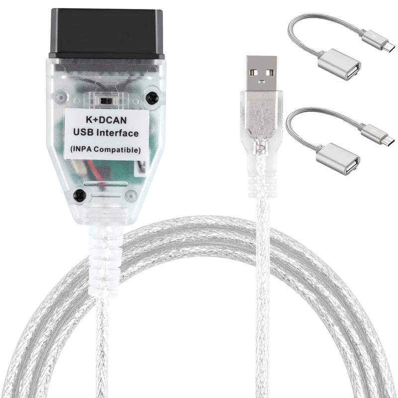 LZLRUN KCAN KDCAN Car Diagnostic Tool Cable OBD USB Interface for BMW with FT232RL NCS Coding Winkfp Tool32 Programing with Switch