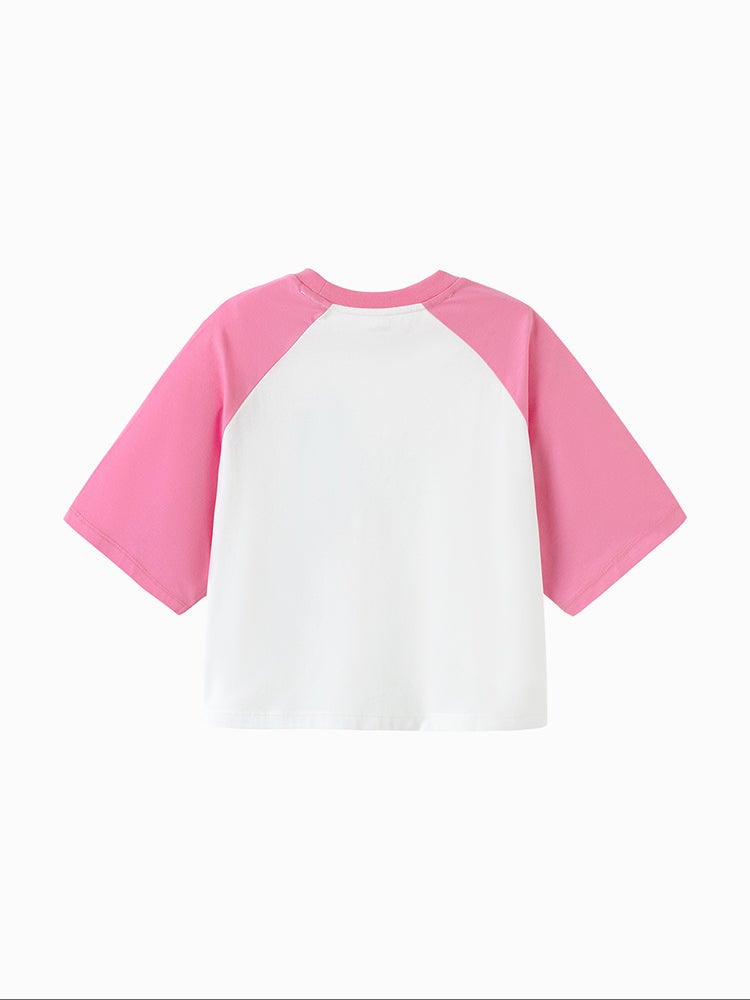 بالابالا تي شيرت بأكمام قصيرة وطبعة أمامية للبنات - Image 2