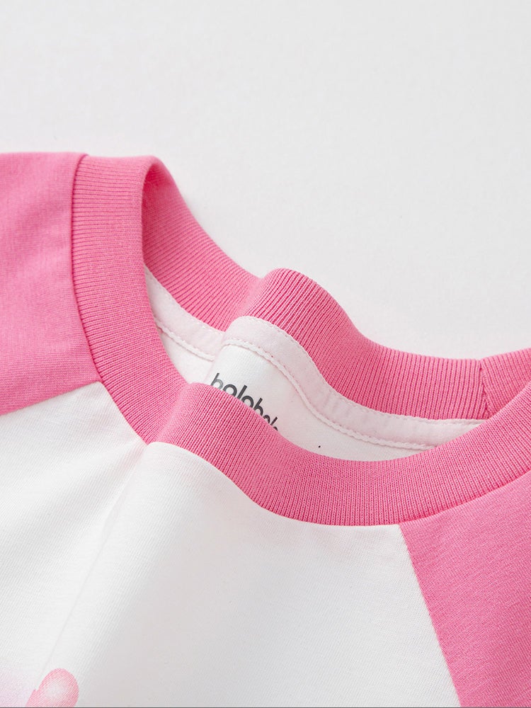 بالابالا تي شيرت بأكمام قصيرة وطبعة أمامية للبنات - Image 3
