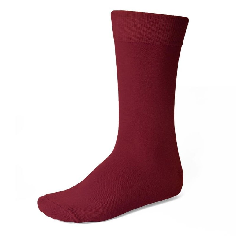 tiemart Men's Socks, One Pair (Burgundy Solid)