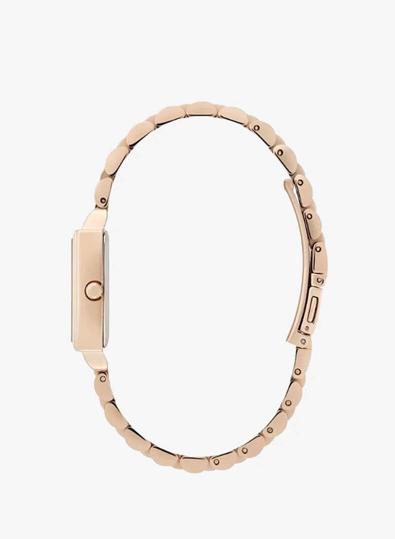 Olivia Burton  3-Hand Rectangular Quartz Movement Watch For Women With Carnation Gold-Tone Stainless Steel Bracelet - 24000014 for Women | Best Price UAE