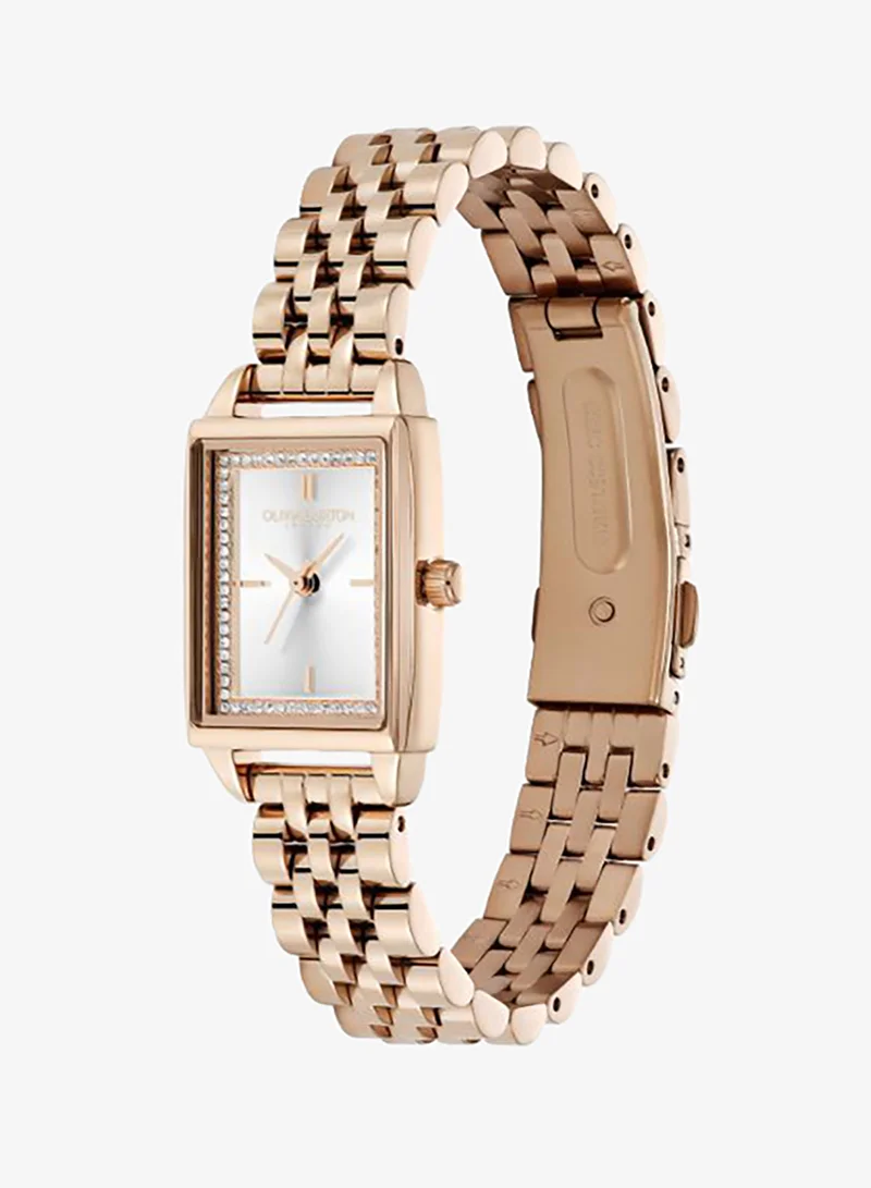 Olivia Burton  3-Hand Rectangular Quartz Movement Watch For Women With Carnation Gold-Tone Stainless Steel Bracelet - 24000014 for Women | Best Price UAE